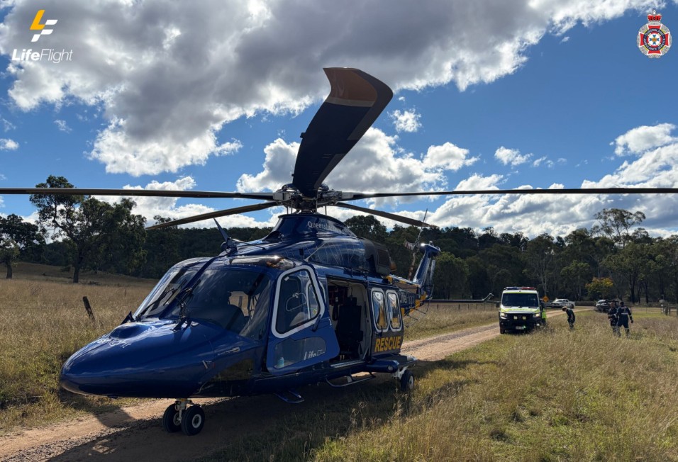 Motorbike rider flown to hospital after hitting cow