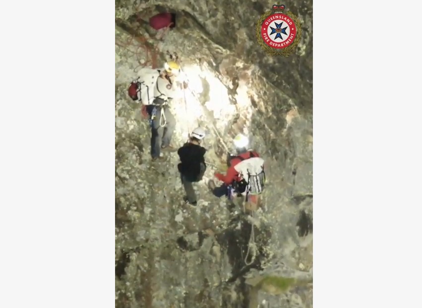 Mountain rescue drama revealed in drone footage